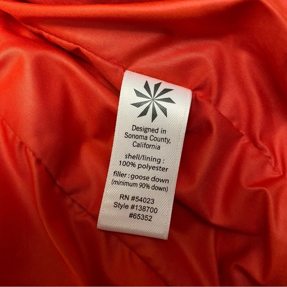 Athleta Women's Red Goose Down Puffer Jacket XL - Picture 7 of 13